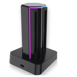 Statie de incarcare LED ready2gaming pentru Nintendo Switch 2 Joy-Con, 4 in 1 (Negru) imagine
