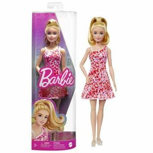 Papusa Barbie Fashionistas - Barbie blonda cu rochita roz imagine