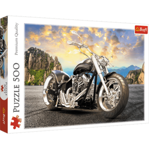 Puzzle Trefl Motocicleta neagra, 500 piese imagine