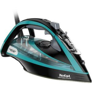 Fier de calcat Tefal Ultimate Pure FV9844E0, 3200 W, 250 g/min (Negru/Albastru) imagine