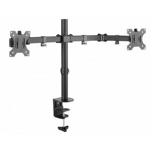 Suport de birou pentru 2 monitoare Nexio NX-LDT12-C024N, 13-32 inch(33cm-81cm), reglabil, capacitate sustinere 8KG/monitor (Negru) imagine