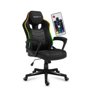 Scaun gaming Huzaro HZ-Force 2.5 RGB, Mesh, RGB LED, Cotiere moi, Cadru otel, Functie balans SoftFlex (Negru) imagine