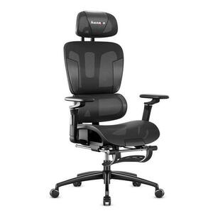 Scaun de gaming Huzaro Combat 7.9, Max 140 kg, Cotiere cu reglare 5D, Suport picioare, Spatar si tetiera reglabila, Mesh HD (Negru) imagine