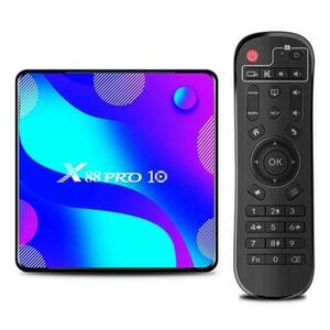 TV Box X88 Pro 10 Smart Media Player, 4K, RAM 4GB, ROM 128GB, Android 11, Rockchip RK3318 QuadCore, SPDIF, Slot Card, Wi-Fi dual band imagine