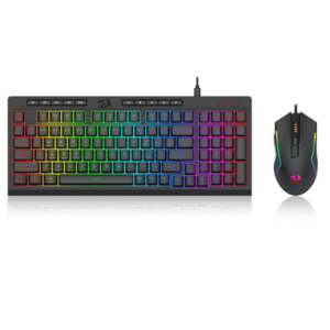 Kit tastatura si mouse Redragon S141, iluminare RGB, Wired, USB (Negru) imagine