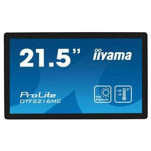 Monitor VA LED Iiyama 21.5inch OTF2216MC-B1, Full HD (1920 x 1080), VGA, HDMI, DisplayPort, Touchscreen (Negru) imagine