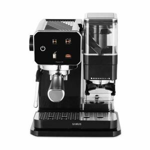 Espressor manual Samus Flavour 20, 1350 W, 20 bari, Rasnita integrata 115g, Rezervor 0.9 l, Spumare de inalta presiune (Negru) imagine