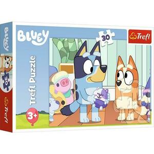 Puzzle pentru copii Trefl din 30 piese - E mereu distractiv cu Bluey imagine