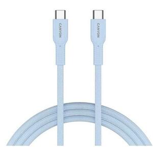 Cablu de date Canyon CND-CCAP60AB10LBL, USB-C - USB-C, 1 m (Albastru) imagine