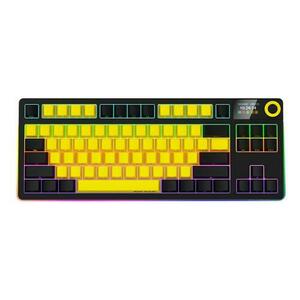 Tastatura Wireless LORGAR LRG-LRG-KBP70TKLW-YL-US, RGB LED, USB/USB Wireless/Bluetooth (Negru/Galben) imagine