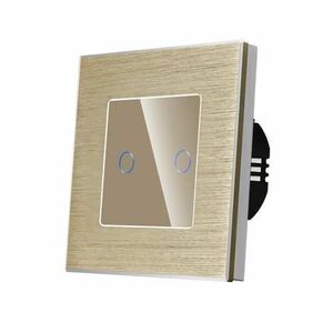 Intrerupator Dublu cu Touch din Sticla si Rama de Aluminiu LUXION, protocol ZigBee imagine