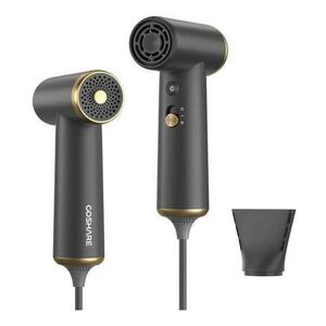 Mini uscator de par Coshare HP10, 110.000 RPM, 4 trepte temperatura, 2 viteze, nozzle (Gri) imagine