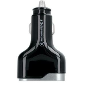 Incarcator auto Veger CC53-2A2C, 1 x USB-A male, 2 x USB-C male, Negru imagine