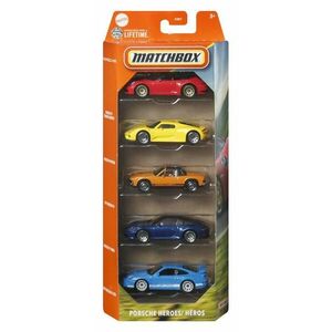 Set 5 Masinute Metalice Matchbox Porsche Heroes Scara 1: 64 imagine