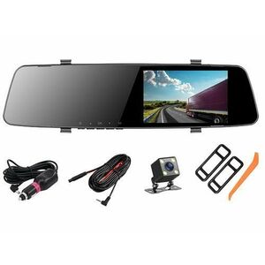 Camera video auto fata spate tip oglinda Tracer 4.5D FHD Vela, 1920x1080, Ecran LCD 4.5inch, Mod parcare, Microfon, Sensor G (Negru) imagine
