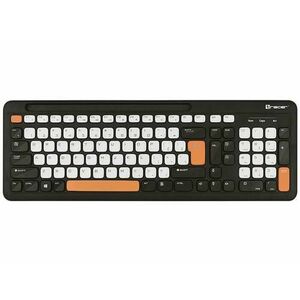 Tastatura Wireless Tracer GREG RF, 2.4GHz, 104 taste, 8 taste multimedia, Slot pentru tableta/telefon (Negru) imagine