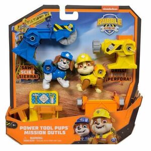 Set figurine Psi Patrol - Rubble si Wheeler cu unelte, 5cm, 24x24x10cm imagine