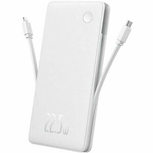 Acumulator extern Baseus Airpow Lite, 10000mAh, 22.5W, Incarcare rapida, USB-C, USB-A, cablu dual Lightning si USB-C (Alb) imagine