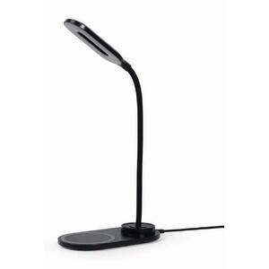 Lampa de birou LED Gembird TA-WPC10-LED-01, 10 W, Incarcare Wireless, 1.5m, Temperatura culoare 2893k-7072k (Negru) imagine