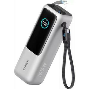 Baterie Externa Anker A1695H41, 25000mAh, 165W, QC + PD, 1 x USB-A - 3 x USB-C, Argintie imagine