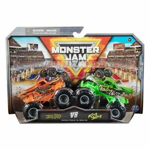 Set 2 masinute Monster Jam - Bog Hog si King Sling, scara 1 la 64 (Verde/Portocaliu) imagine