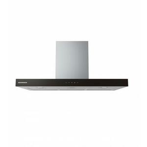 Hota decorativa HEINNER HDCH-MD90TIX, 800 m3/h, 250 W, Clasa A, 4 viteze, LED 2x1.5 W, 3 filtre aluminiu, Sticla (Inox/Negru) imagine