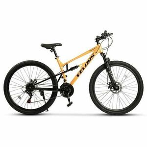 Bicicleta MTB-Full Suspension Velors Trail 2.7 V27271D, roti 27.5inch, cadru aluminiu, 21 viteze, Frane pe Disc Mecanice, Portocaliu imagine