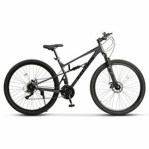 Bicicleta MTB-Full Suspension Velors Trail 2.9 V29271D, roti 29inch, cadru aluminiu, 21 viteze, Gri/Negru imagine