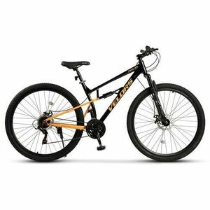 Bicicleta MTB-Full Suspension Velors Trail 2.9 V29271D, roti 29inch, cadru aluminiu, 21 viteze, Negru/Portocaliu imagine