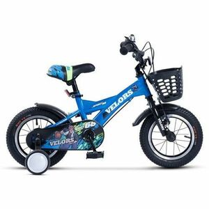 Bicicleta Copii 3-5 ani Velors V1401A, roti 14inch, frana tip V-brake, Albastru imagine