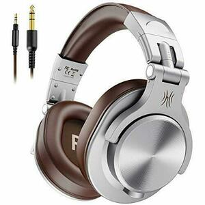 Casti OneOdio cu fir detasabil A71-Brown, Tip over ear, Utilizare profesionala, DJ, multimedia, conectare prin Jack 3.5mm, Jack 6.35mm, difuzor 40mm, impedanta 32 Ohm (Argintiu/Maro) imagine