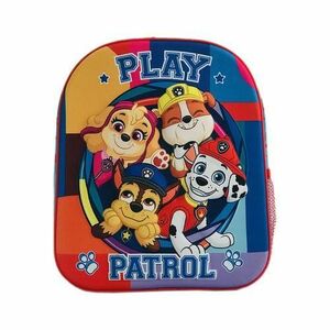 Ghiozdan 3D Paw Patrol cu 1 compartiment mare cu fermoar, 1 buzunar lateral, 2 bretele buretate si reglabile, 31x26x10cm imagine