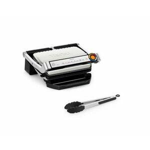 Gratar electric Tefal Optigrill+ GC718D10, 2000W, 6 programe automate, placi de 30 x 20 cm detasabile, cleste inclus, mod auto si manual (Argintiu) imagine