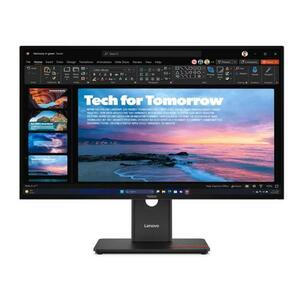 Monitor IPS LED Lenovo ThinkVision 27inch T27QD-40, QHD (2560 x 1440), HDMI, DisplayPort, Pivot (Negru) imagine