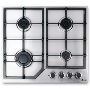 Plita incorporabila LDK 4GFIX, Gaz, 4 arzatoare, Aprindere electrica, Gratare fonta, Siguranta, 60 cm (Inox) imagine