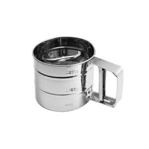Cana cu sita pentru cernut faina, zahar pudra, cacao, Salvinelli Far11, Diametru 11 cm, Inox 18-10 imagine
