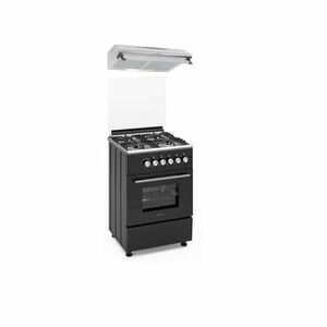 Pachet Aragaz clasic 4 arzatoare gaz Studio Casa Marco Cuptor gaz, 57 x 57 cm si Hota clasica 60 cm, 2 motoare, Rotisor, Ventilator, Grill gaz, Aprindere electrica, Gratare fonta (Negru) imagine