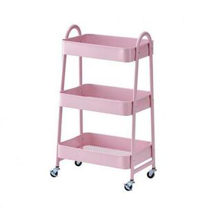 Carucior pentru depozitare cu 3 rafturi Heinner HR-3CART-PNK - Roz imagine