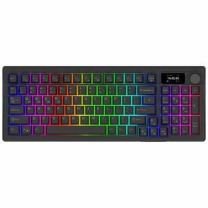 Tastatura AQIRYS Atria, Wireless 2.4 GHz, Bluetooth, Wired, iluminare RGB (Negru) imagine