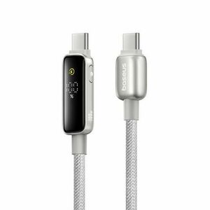 Cablu Date si Incarcare USB-C - USB-C Baseus P10381802851-01 Vipow Display, 100W, 2m, Gri imagine