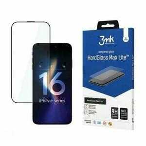 Folie de protectie 3mk HardGlass Max Lite™ pentru iPhone 16 Pro, Negru imagine