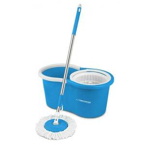 Set mop rotativ Esperanza Perfect Clean EHS005 cu galeata si storcator rotire 360 grade (Alb/Albastru) imagine