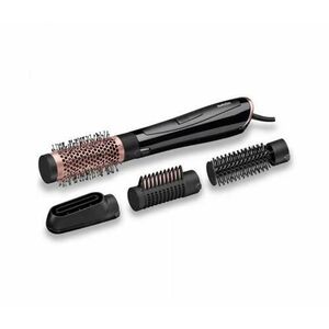 Perie electrica de par cu aer cald BaByliss AS126E, 3 accesorii, 2 setari de temperatura, functie ionica, 1000W (Negru/Auriu) imagine