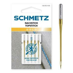 Set 5 ace Gold Topstitch pentru Quilting, finete 80, Schmetz 130/705 H-NT VCS imagine