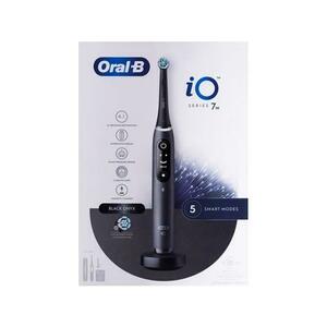 Periuta de dinti electrica Oral-B iO 7W, Tehnologie Magnetica si Micro-Vibratii, Inteligenta artificiala, Display led interactiv, Senzor de presiune Smart, Timer vizibil, 5 moduri, 2 capete, Incarcator magnetic, Trusa de calatorie (Negru) imagine