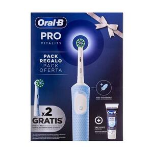Set Periuta de dinti electrica Oral-B Vitality Pro D103, 3 moduri periaj, 2 capete incluse, Pasta de dinti Pro Expert Advanced inclusa (Alb/Albastru) imagine