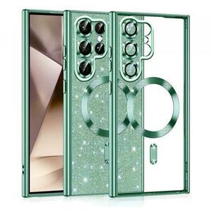 Husa MagSafe pentru Samsung Galaxy S22 Ultra 5G S908, Techsuit, Luxury Glitter, Verde Deschis imagine
