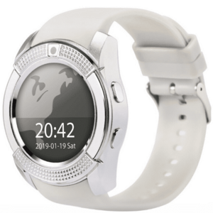 UB Smartwatch V8 HandsFree Bluetooth 3.0 Micro SIM Android Camera 1.3MP Alb imagine