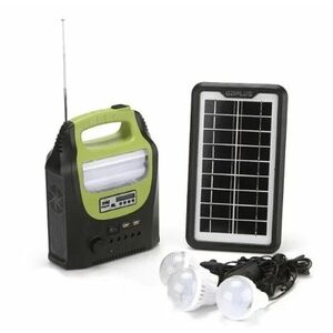 Kit solar GD-8072 cu lampa multifunctionala panou solar si 3 Becuri imagine