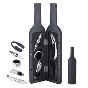 Set cadou in forma de STICLA cu 5 accesorii pentru vin cu 6 piese 32 cm HS imagine